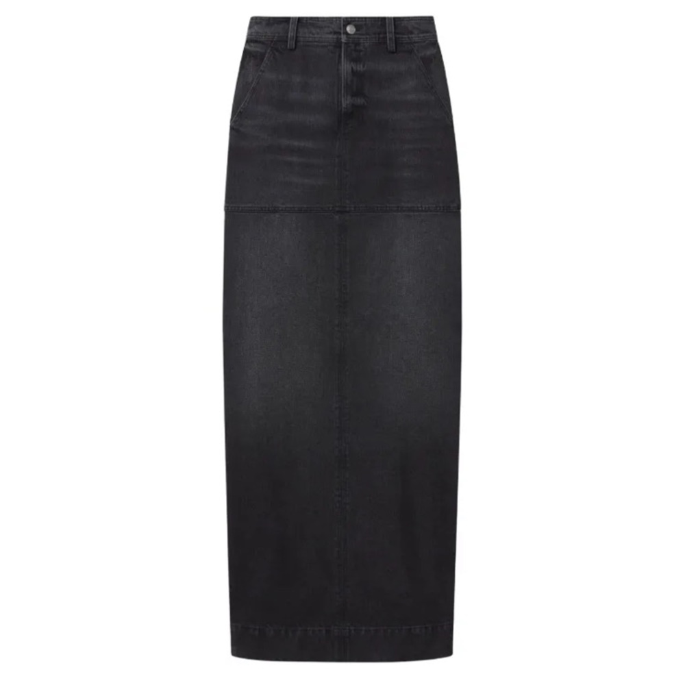 ALC Hunter Skirt Black Denim Hunter Panel Maxi Skirt Made in USA Size 2 NEW - Picture 17 of 17